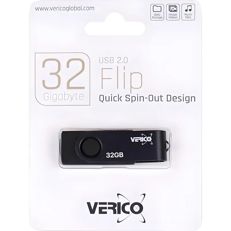Флешка Verico USB 2.0 Flip Black 32 ГБ