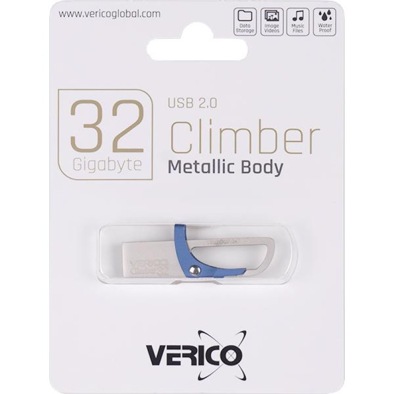 USB флешка Verico Climber Blue 32GB компактна