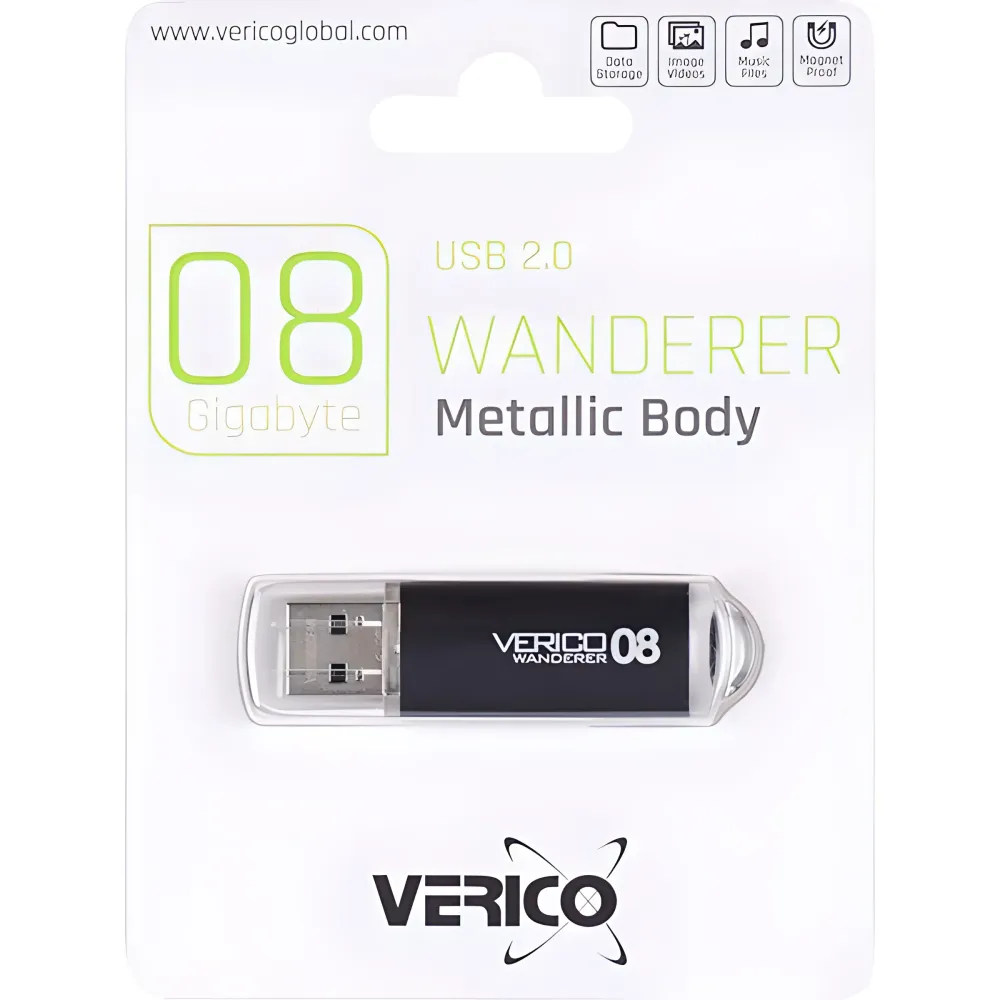 Флешка Verico USB 2.0 Wanderer Black 8 ГБ