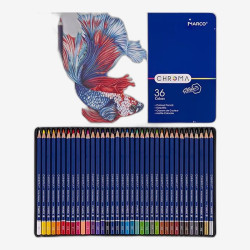Карандаш 8010/36TN цветов в металл. пенале, Chroma MARCO