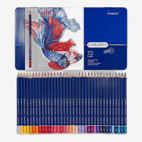 Карандаш 8010/72TN цветов в металл. пенале, Chroma MARCO