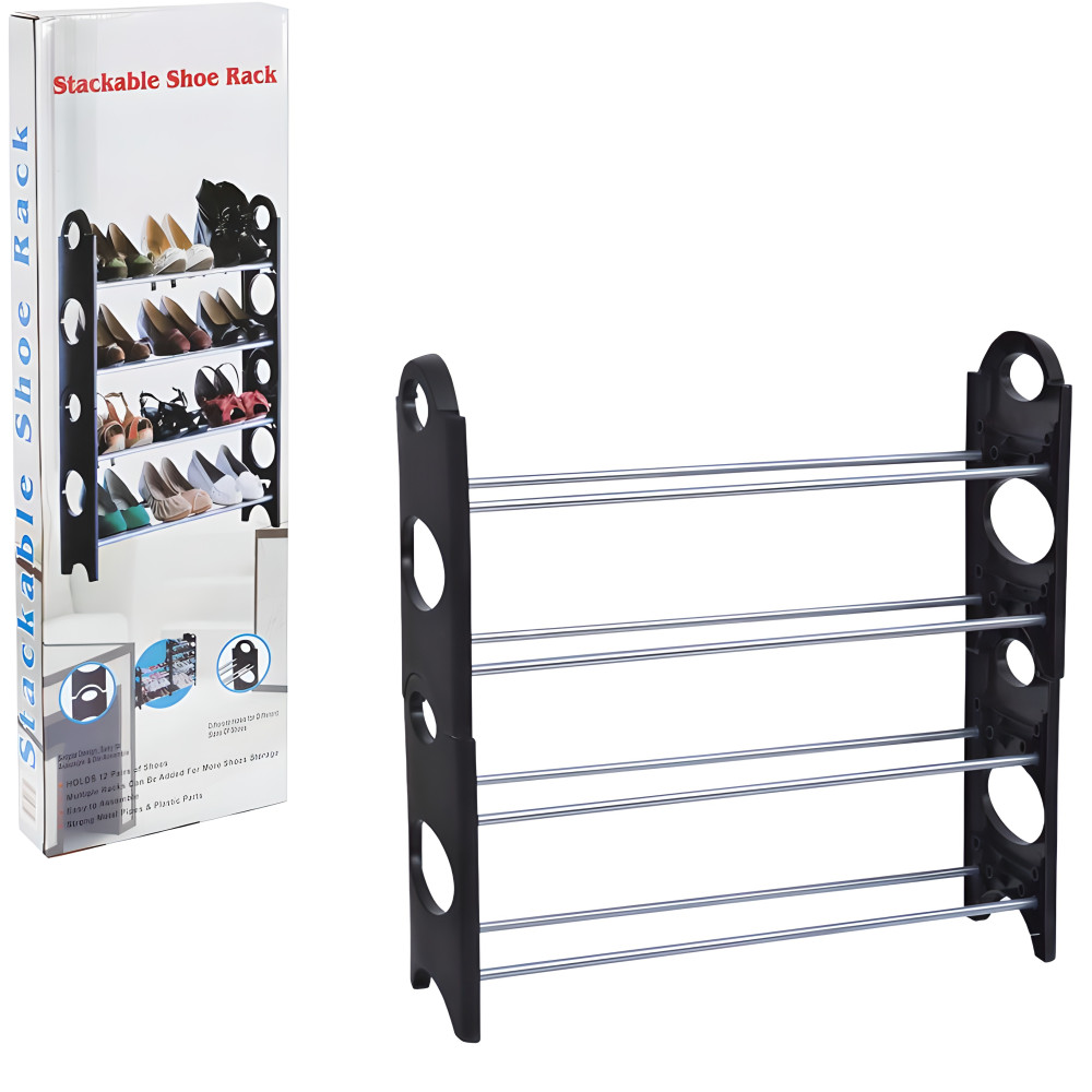 Підставка для взуття 4-ярусна металева 63×60 см