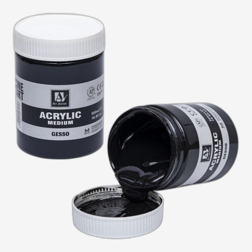 Грунт художественный акриловый Acrylic Medium 500g  Черный GESSO PA61303.500