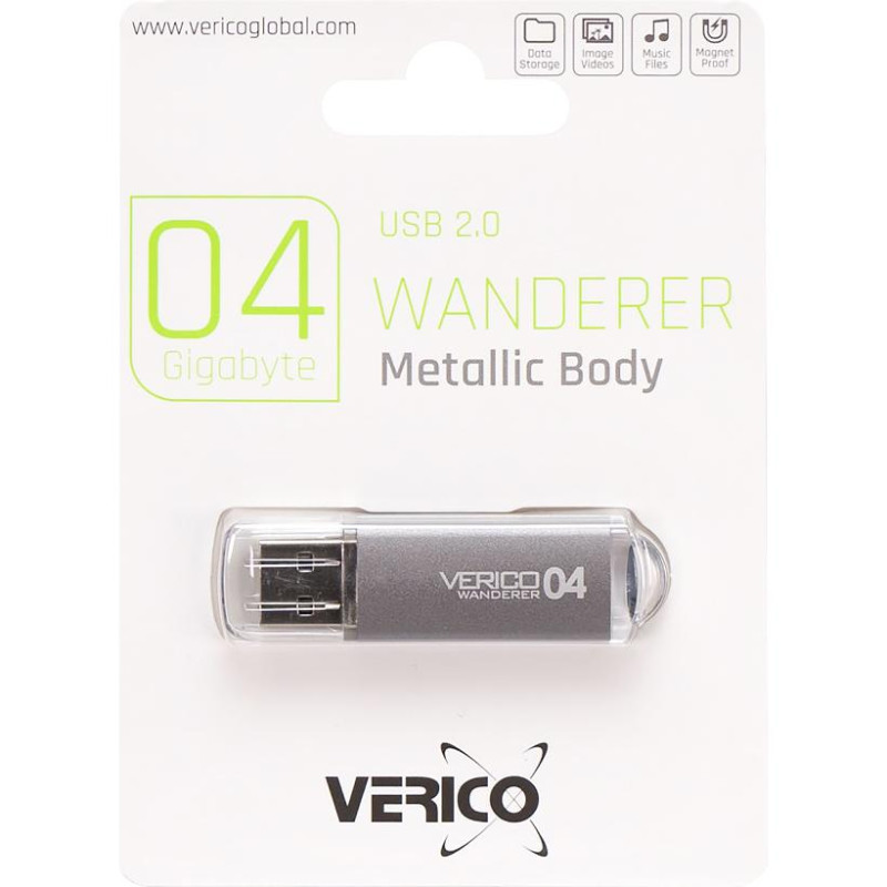 USB флешка Verico 4Gb Wanderer сіра