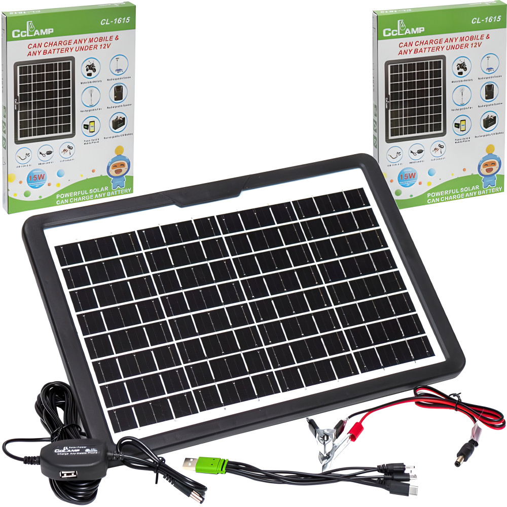 Сонячна панель портативна 15 Вт зарядка від сонця