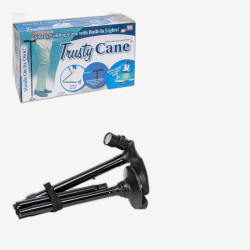 Трость складная для ходьбы с фонариком, нескользящая, телескопическая 62-3