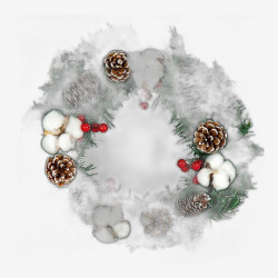 Венок новогодний D35см с декором