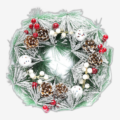 Венок новогодний D30см с декором
