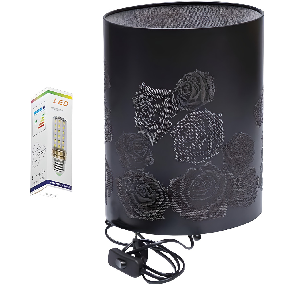 Лампа декоративна LED Троянди чорна 27х20см
