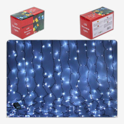 Гирлянда электрическая Дождь 240 лампочек холодный белый, провод черный LED 9280-6