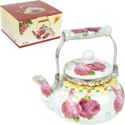 Чайник эмалированный 2,5л с керамической ручкой K254-2.5L