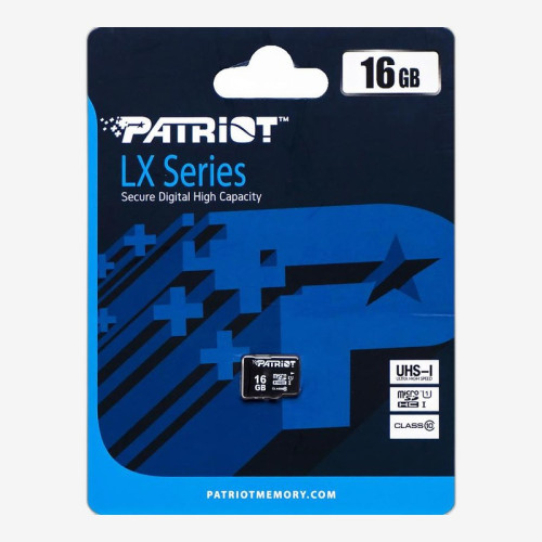 Карта памяти Patriot MicroSDHC 16GB UHS-I (Class 10) LX Series (card only) 500013/027967