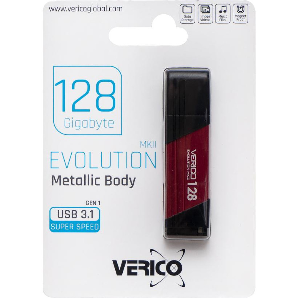 Флешка USB 128Gb Verico MKII Cardinal Red USB 3.1