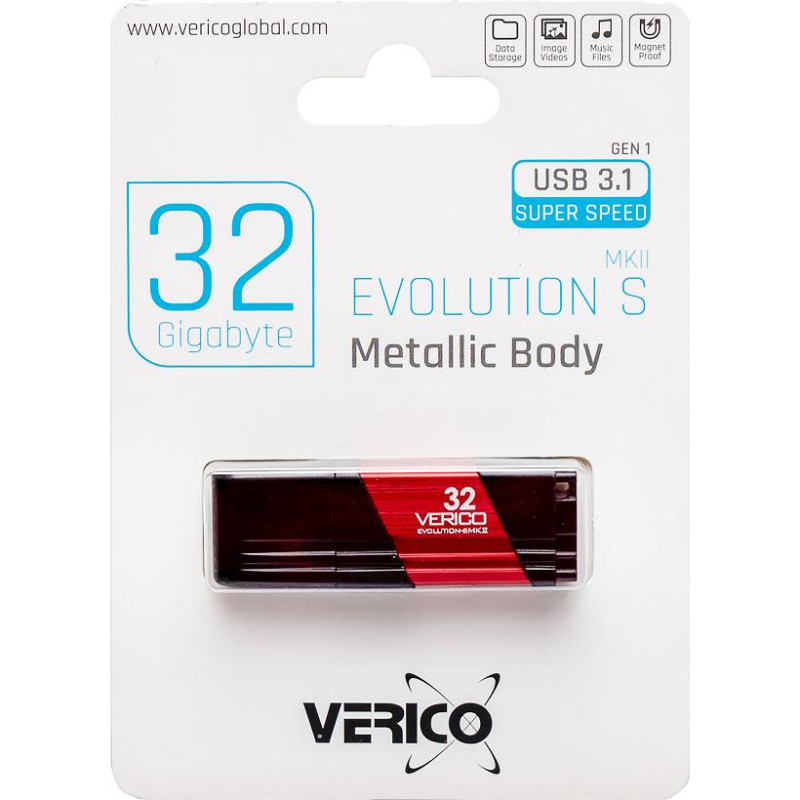 Флешка USB 32GB Verico MKII Cardinal Red USB 3.1