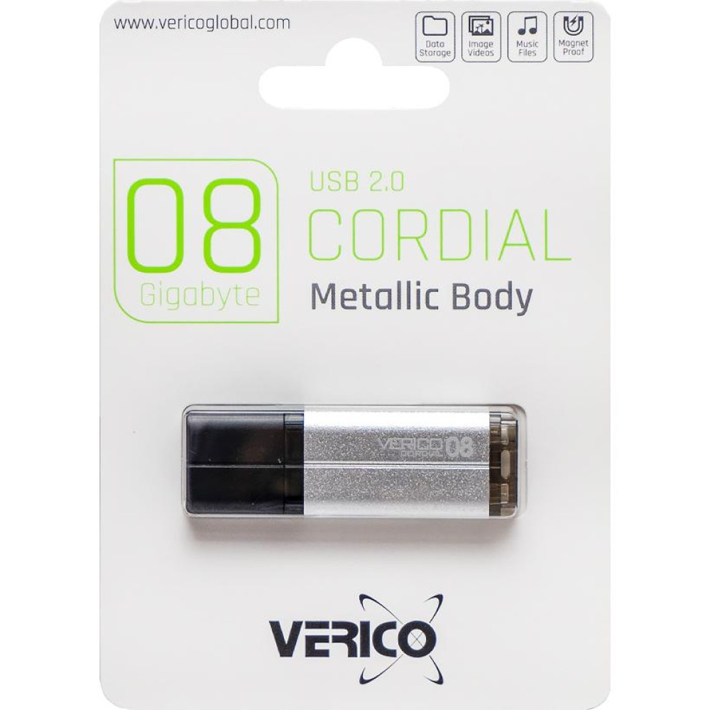 Флешка USB Verico 8GB Cordial Silver для даних