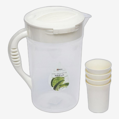 Набір для напоїв: пластиковий глечик 2,5 л і 4 стакани по 200 мл