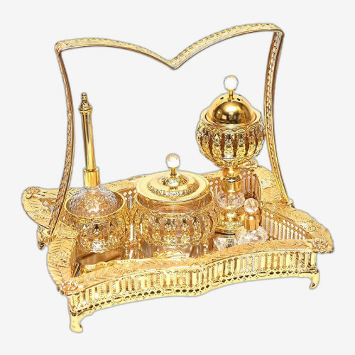 Чайний набір золотий на підставці B22J0223