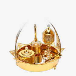 Набор для чаепития золотой на подставке B21J618