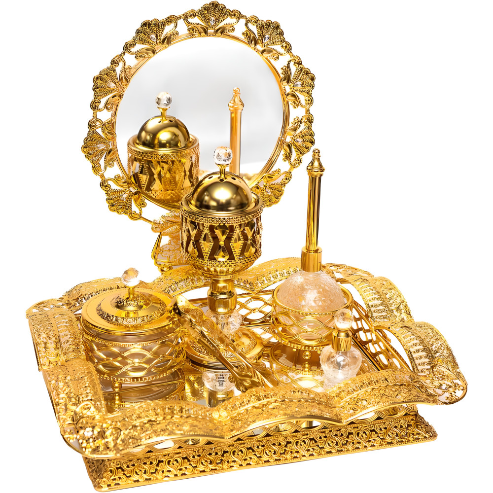 Набор для чаепития золотой керамика и металл