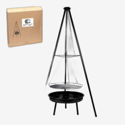 Гриль подвесной D46см на триноге L150см с чашей для угля D48см  YM-03