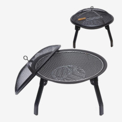 Мангал круглый с крышкой сеткой 55 см YS0448-6