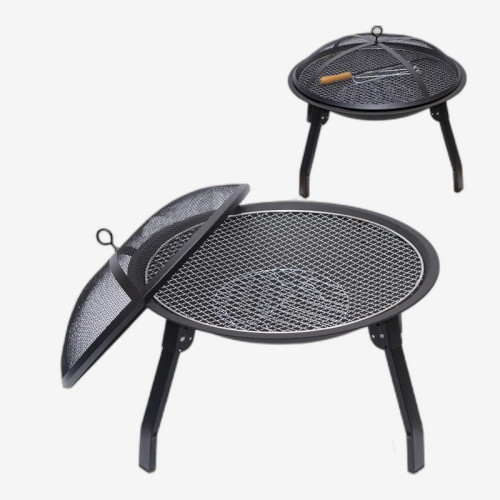 Мангал круглый с крышкой сеткой 55 см YS0448-6