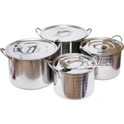 Набор кастрюль из нержавеющей стали 4шт 4/5/7/8л с крышками D24/26/28/30см 83-41