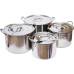 Набор кастрюль из нержавеющей стали 4шт 4/5/7/8л с крышками D24/26/28/30см 83-41