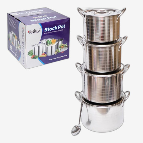 Набор кастрюль из нержавеющей стали 4шт 4/5/7/8л с крышками D24/26/28/30см 83-41