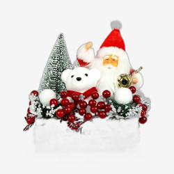 Новогодняя декоративная композиция 21*16*8см с Дедом Морозом 23M-96