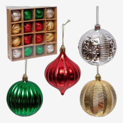 Набор елочных шаров 16шт D8см 