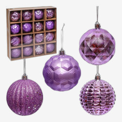 Набор елочных шаров 16шт D8см 