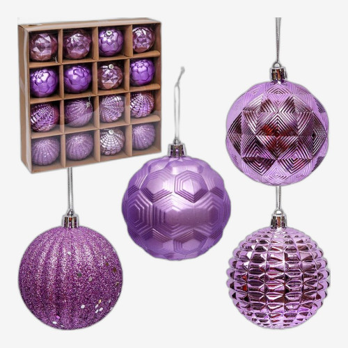 Набор елочных шаров 16шт D8см 