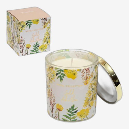 Ароматична свічка 510 г «Gold Achillea» у стакані з кришкою