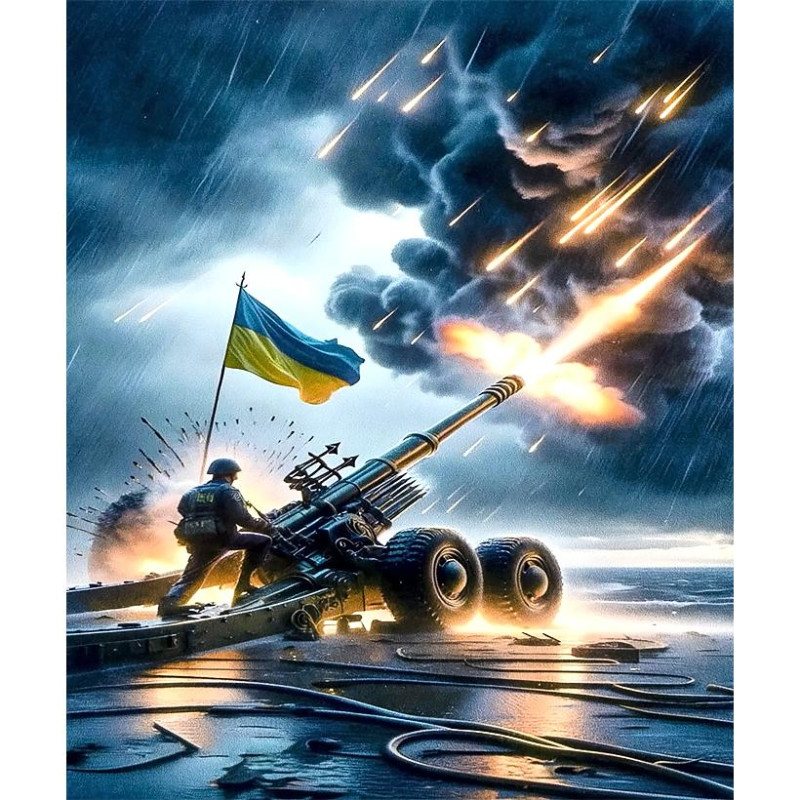 Алмазна мозаїка 40х50 см на рамі «Захист неба»