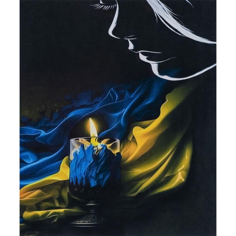 Алмазна мозаїка 40х50 см на рамі «Свічка пам'яті»