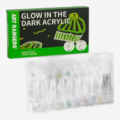Акрилові фарби Glow in the Dark 10 кольорів по 30 мл
