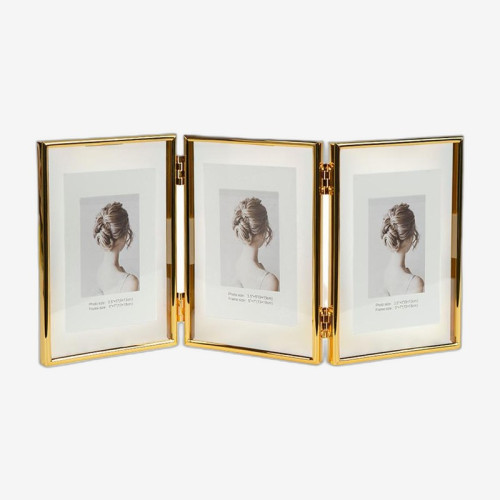 Фоторамка металлическая на 3 фото 10*15см GOLD 4R 12001T6G