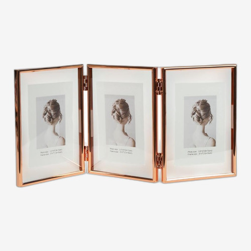 Фоторамка металлическая на 3 фото 13*18 см Rose Gold 5R 12001T7R