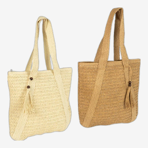 Плетений кошик-сумка ручної роботи 41×41 см (натуральний стиль) арт. 893