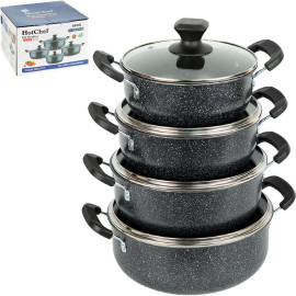 Набір каструль з антипригарним покриттям 4шт 2/2,5/3/4л з кришками