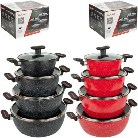 Набір каструль з антипригарним покриттям 4шт 2/4/5/6л з кришками
