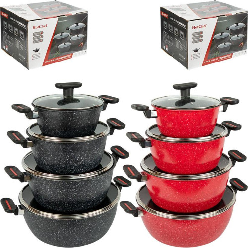 Набір каструль з антипригарним покриттям 4шт 2/4/5/6л з кришками