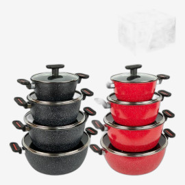 Набір каструль з антипригарним покриттям 4шт 2/4/5/6л з кришками