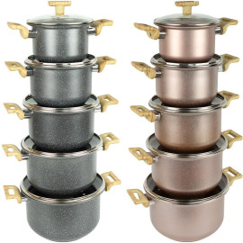 Набір каструль з антипригарним покриттям 5шт 2/3/4/5/6л з кришками