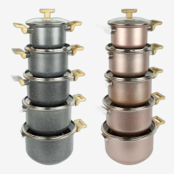 Набор кастрюль с антипригарным покрытием 5шт 2/3/4/5/6л с крышками