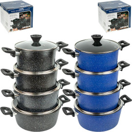 Набір каструль з антипригарним покриттям 4шт 3/3,5/4/5л з кришками
