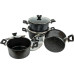 Набір каструль з антипригарним покриттям 4шт 3/3,5/4/5л з кришками