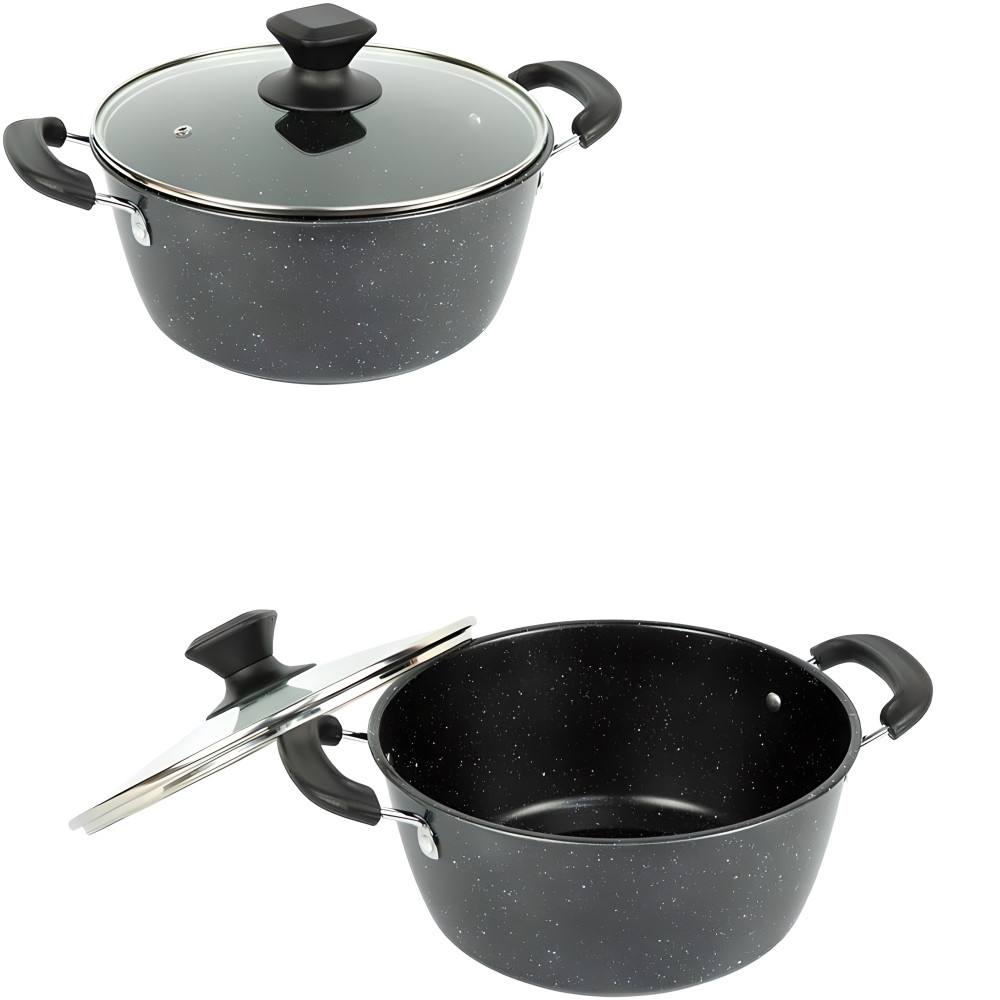 Кастрюля 2л D20см з мармуровим антипригарним покриттям Hot Chef