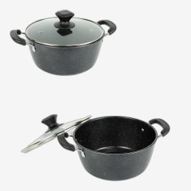 Кастрюля 2л D20см з мармуровим антипригарним покриттям та крышкой Hot Chef